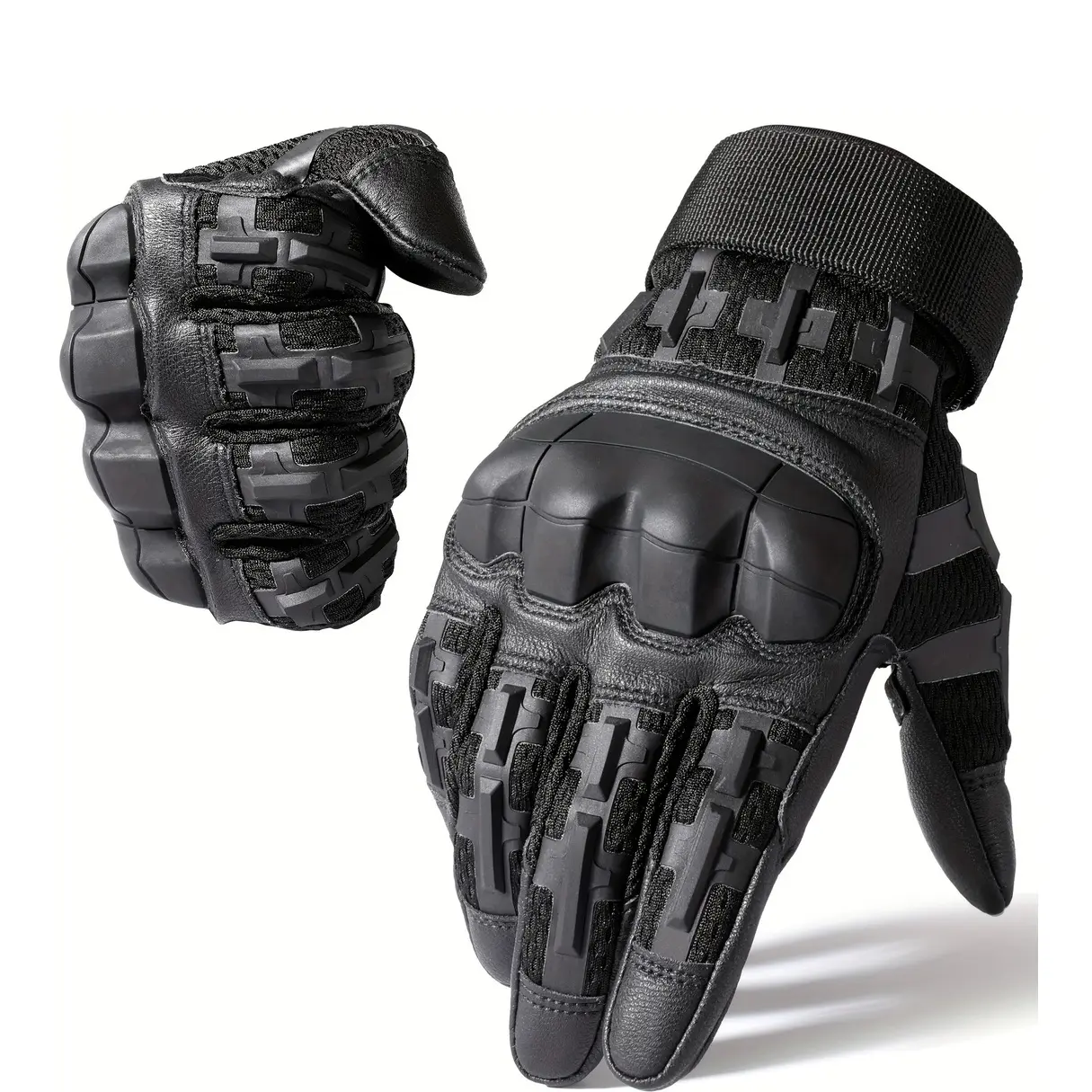 Outdoor Sports Gloves, High Sensitivity Touch Screen Hrad Protective Shell PU Leather Tactical Working Motorcycle Mountaineering Training Gym Full Finger Gloves, Combat Hunting Cycling Motorbike Sports Gloves Outdoor Accessories Protective Gear