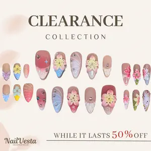 NailVesta CLEARANCE – 100% Handcrafted 3D Press-On Nails | Reusable, Long-Lasting, Salon-Quality nail art