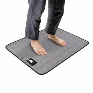 Grounding Mat for Feet, Grounding Bed Mat with Soft Cotton & Silver Fiber Improves Sleep, Grounding Mat for Bed Chair Couch (24x16 Inches, Grey)