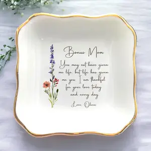 Personalized Mothers Day Gift • Ring Dish For Bonus Mom Gifts • Wedding Gift To StepMom