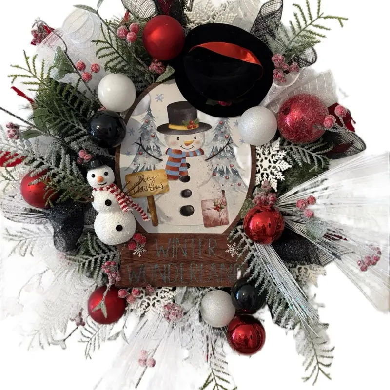 Fun Snowman Door Wreath