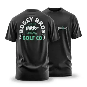 Bogey Bros Golf Co T-Shirt, 2 Sides, Play Bad Look Good Slogan Tee, Soft Cotton Blend, Golf Humor Design, Casual Golf Apparel, for Men & Women