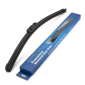 Universal Frameless Windshield Wiper Blade, Natural Rubber, Multi-Clip Front Wiper Replacement, 14–28 in