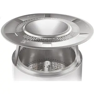 Fire Pit Heat Deflector Portable 304 Stainless Steel Heat Diffuser Accessory Redirects Warmth Detachable Burner Cover for Firepit Outdoor Heating Warm Air Control Bonfire Use 27inch