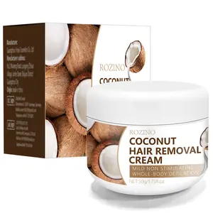 Rozino Coconut Hair Removal Cream - 50g Gentle & Non-Irritating Formula with Natural Coconut Extract for Smooth Hair-Free Skin Care