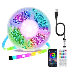 Smart LED Light Strip RGB Color Changing with APP Control & Remote, Easy Installation for Bedroom Living Room Home Decor Party Atmosphere
