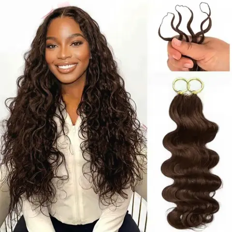 Chocolate Brown Body Wave Miracle Knots Crochet Human Hair For Braiding Boho Braids 100% Raw Human Hair Extensions Feathered Human Crochet Hair