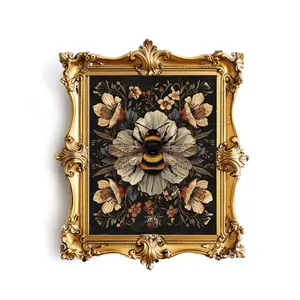 Bumble Bee William Morris Moody Wall Art Print, Unframed, Room Decor, Mid Century Dark Academia Decor Botanical Print, Vintage Floral Cottagecore Gift for Her