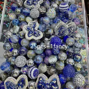 March Second Round Creative Acrylic Beads, DIY Mix Beads, Bead Assortment, Used for Stringing Pens, Choking Hazard Warning, Ca Prop 65 Compliant, Non-Silver Color