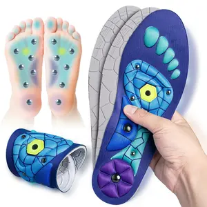 1 Pair Acupressure Foot Insoles for Men Women Orthopedic Gel Magnetic Shoe Inserts Magnet Technology Support Insoles