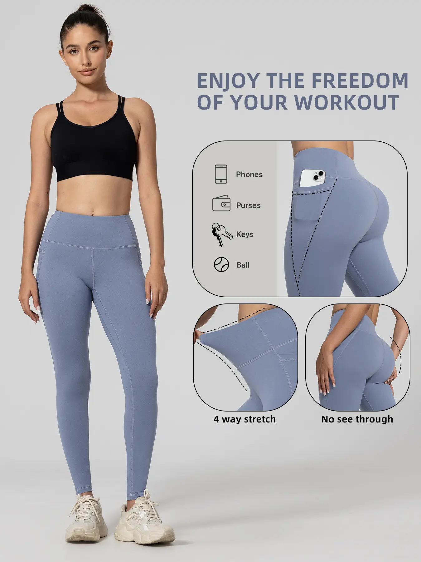 CHRLEISURE 3/5/7/8PCS High Waisted Pockets Leggings Soft Buttery Leggings Workout Yoga Pants Workout Set For Women runner gym CHRLEISURE 3/5/7/8PCS High Waisted Pockets Leggings Soft Buttery Leggings Workout Yoga Pants Workout Set For Women runner gym