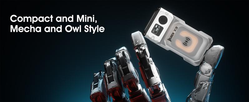 WUBEN X3 Premium Edition 2-in-1 RGB Flashlight + Portable Charging Dock – Mecha Owl Design, 700LM, Wireless Charging, Great Gift for DIY, Camping, Outdoor