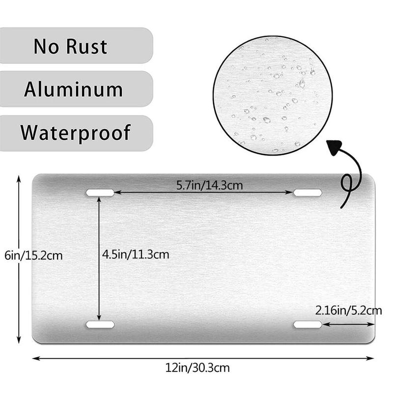 Wolf With Blue Eys And Blue Fire Watching Metal Car Plate Decorative Aluminum License Plate Tag Sign, 12" x 6" Aluminum Vanity Tag for US Vehicles - Car Accessories