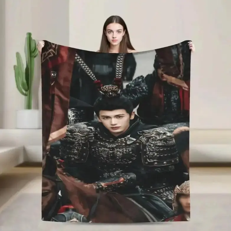 Pursuit of Jade Zhang Linghe & Tian Xiwei Flannel Throw Blanket, Super Soft Cozy Drama Collage Bedding for Bedroom Sofa Couch Dorm, Lightweight All-Season Travel Blanket, Birthday Christmas Gift
