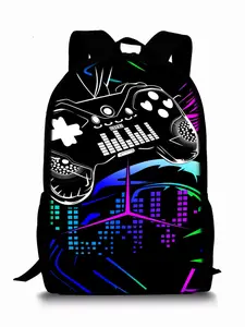 Gamepad Cyberpunk Pattern Print Single-layer Backpack