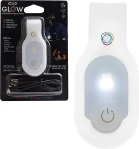 ClipGlow Rechargeable Night Light Nurse Nightshift Hands Free Lightweight Emergency Flashlight for Walking Running Pets Outdoors (White)