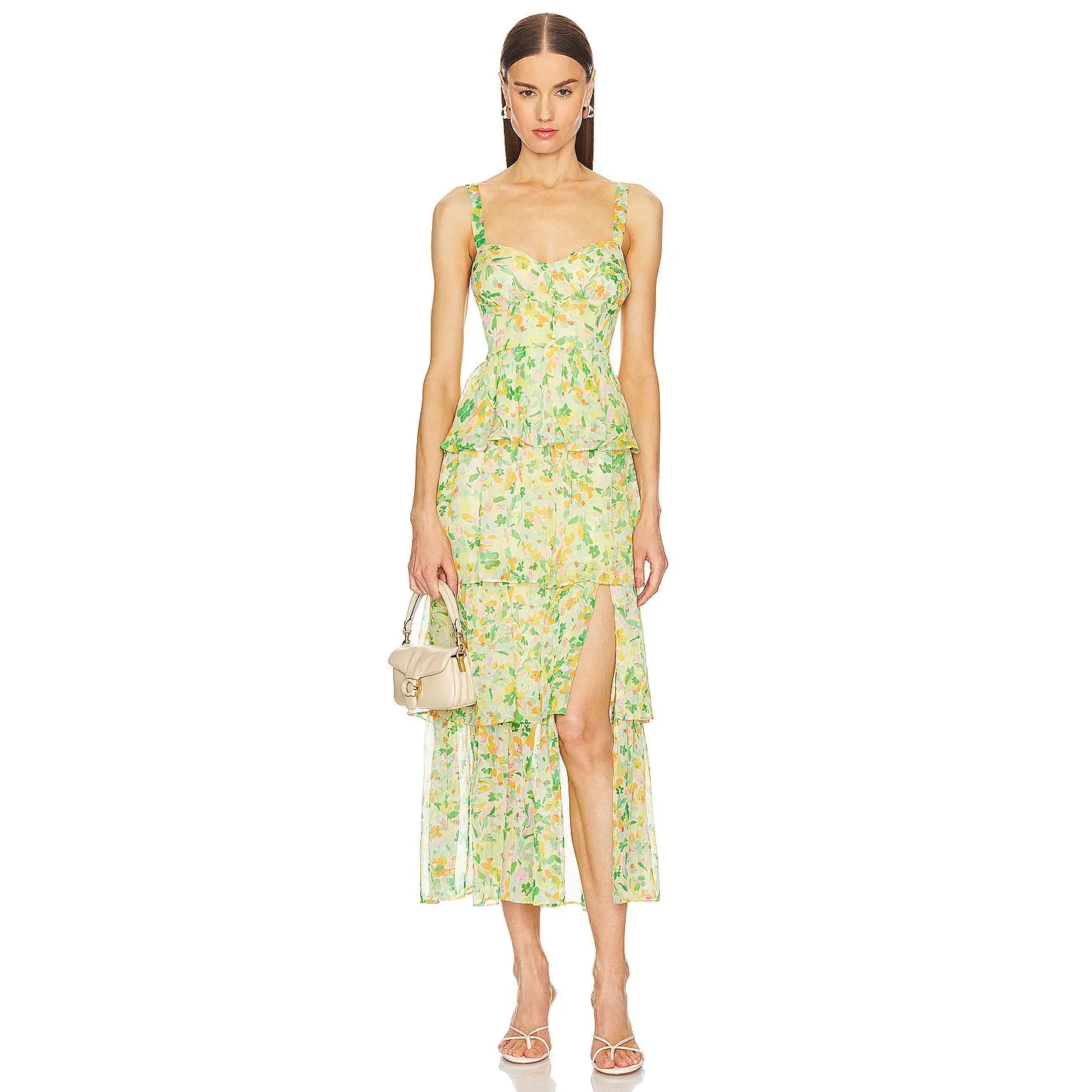ASTR the Label Midsummer Dress in Yellow Green Multi