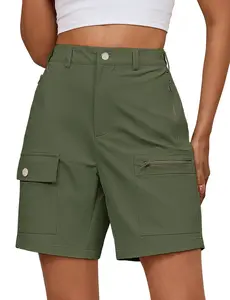 luvamia Hiking Shorts for Women Cargo Lightweight Water Resistant Elastic Waist Golf Casual Summer 7 Inch Inseam Shorts