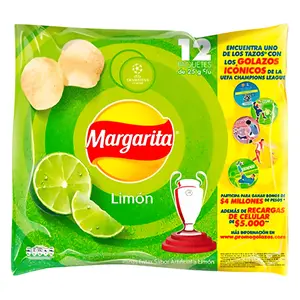 Margarita Limón Pack - 12 Unidades | Lemon Flavored Potato Chips