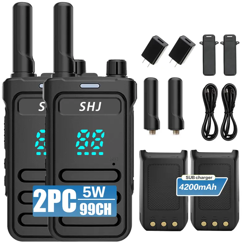 FRS Walkie Talkies H28Y Long Range Walkie Talkie for Adults with Earpiece Mic Rechargeable 2-Way Radios Handheld Two-Way Radios Transceiver Kids with USB Charger for Camping 2pcs