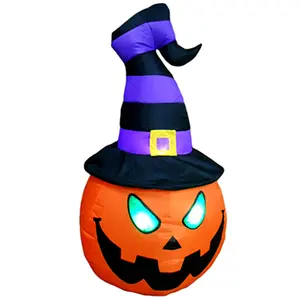 Brilliant Brand Lighting 4 Foot Jack-O'-Lantern Pumpkin Head Halloween Inflatable - LED Lighted Yard Display Decor Decoration