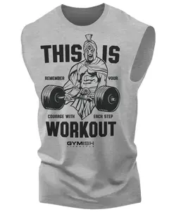 026. Spartan Gym Funny Workout Muscle Tank Top for Men