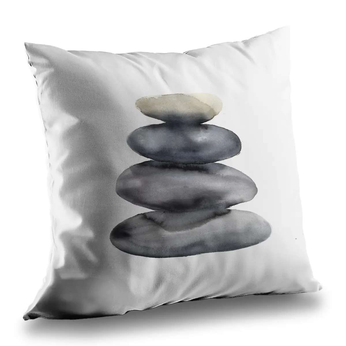 360 Stand 14x14 in. Hot Stone Art Throw Pillow - Healing Motif, Spiritual Sacred Stones, Poly Twill Weave, Spiritual Art Home Decor Pillow, 14-Inch Standard Pillows, Art-Inspired Standard Pillows