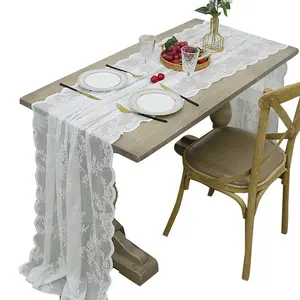 Nordic Minimalist Lace Table Runner Modern Dining Table Decoration Long Princess Style Tea Table Runner Shoe Cabinet Cover White