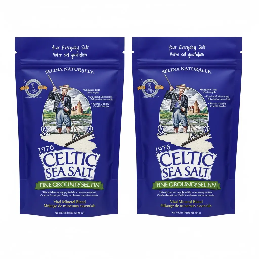 Celtic Sea Salt Resealable Bag,  Fine Ground , 1 Pound, pack of 2