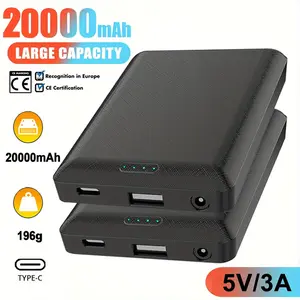 20000mAh Power Bank DC5V 3A Portable Charger External Battery Pack for Heating Vest Jacket Scarf Gloves Electric Heating Equipment