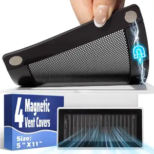 Vent Mesh- 4 Pack, 5 x 11 inch Vent Screen for Home, Ceiling and Wall Registers, Ventilate While Prevent Objects from Entering, and - Black