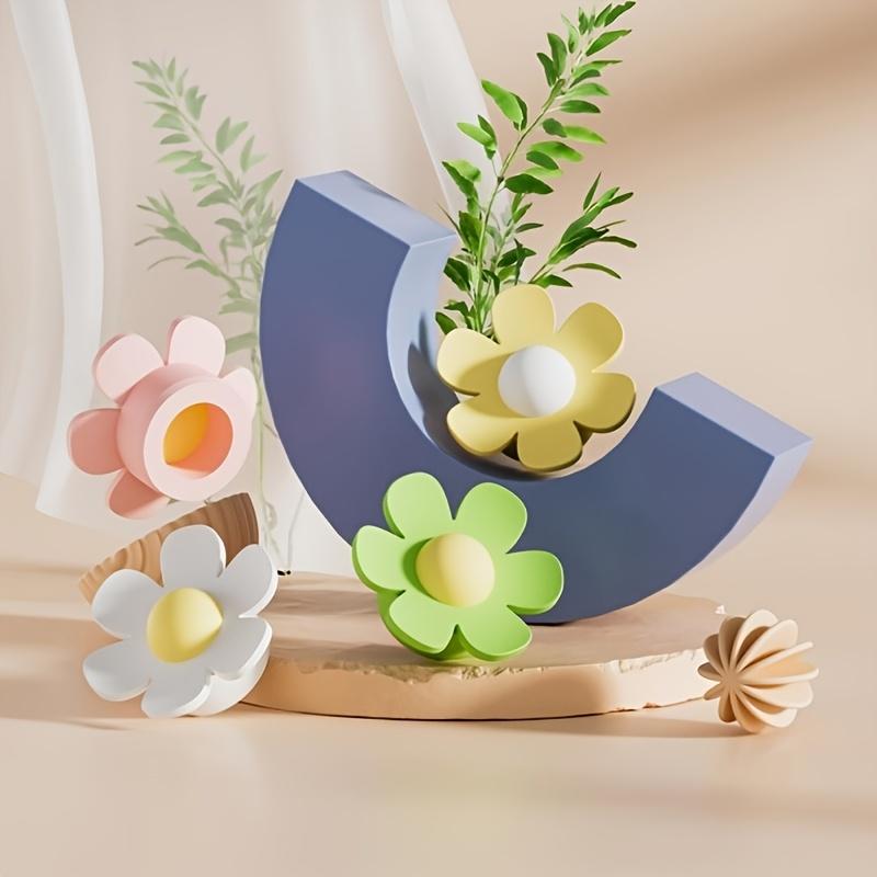 4pcs Silicone Sink Stoppers - Flower Shaped, High Quality Durable And Easy to Install, Sink Drain Plug Stopper for Kitchen And Bathroom Faucets, Washbasins - Prevents Overflow And Clogging, Decorative Sink Additions, Home Improvement