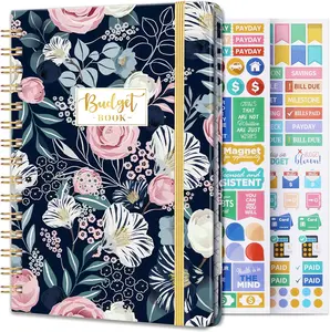 Budget Planner - Budget Book with Bill Organizer and Expense , 6.1" x 8.25", 12 Month Undated Finance Planner/Account Book to Take Control of Your , Start Anytime - Petunia