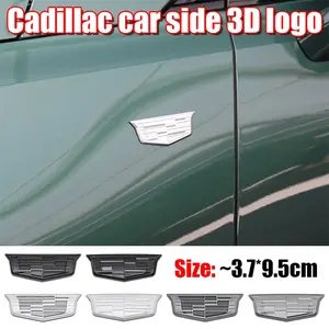 Cadillac 9.5x3.7cm Side 3D Car Emblem, Replacement Decal for Door & Fender Upgrade, Multiple Colors Available, Car Decals