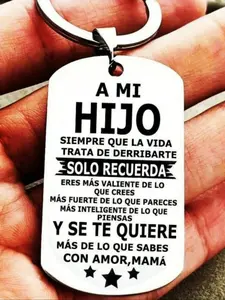 Men's Stainless Steel Keychain with Spanish Inscription, Perfect Gift for Son Daughter Birthday Graduation Celebration