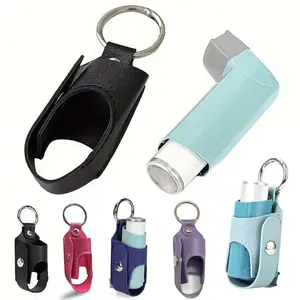 Asthma Inhaler Storage Box with Keychain, Portable Compact Design Adult Travel Work Inhaler Bag, Car Keychain Holder, Quick Access Nebulizer Case, Storage During Travel, Keychain Attachment