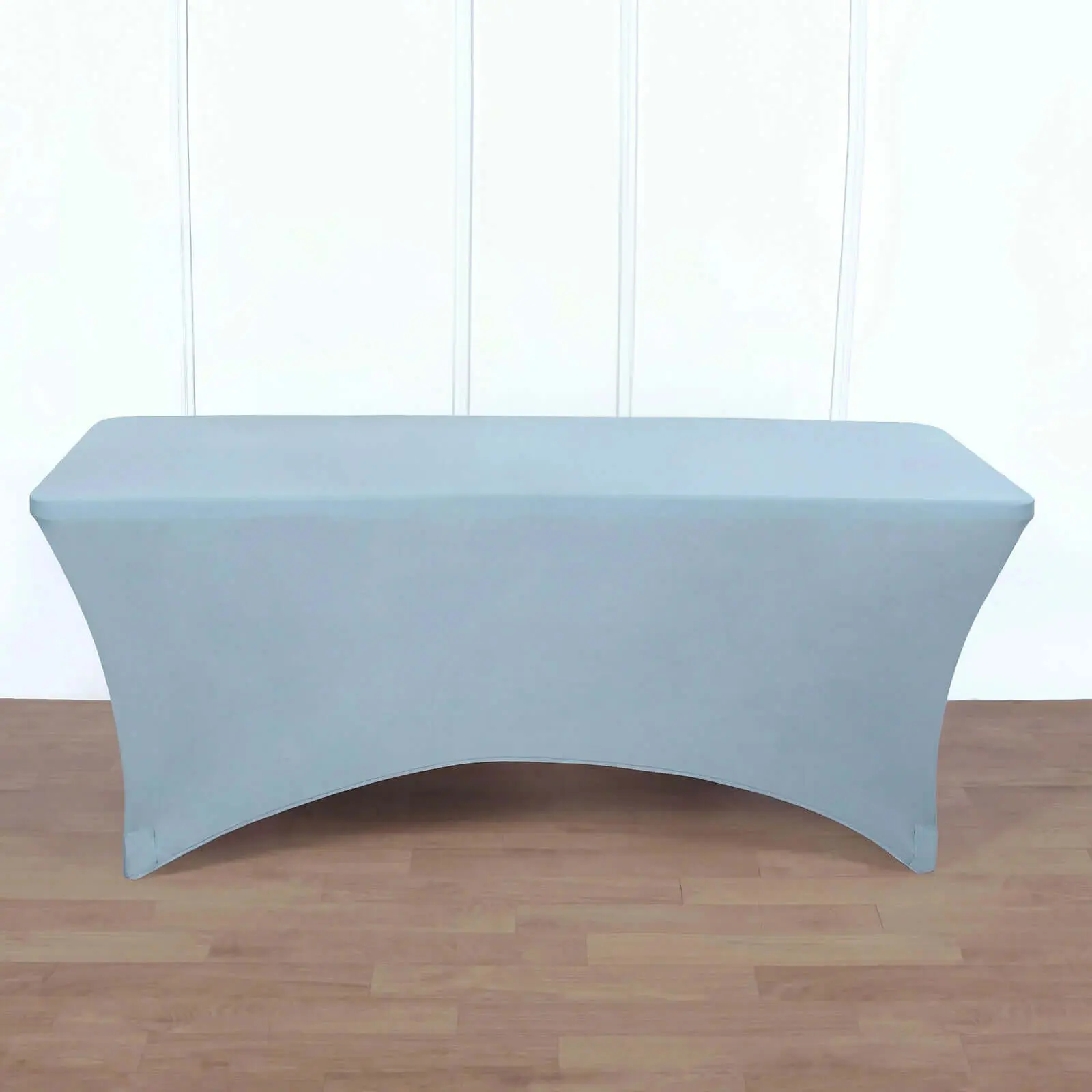 Dusty Blue Stretch Spandex Form-Fitting Rectangle Table Cover - 96"x30" Wrinkle-Free, Tumble Dry Ready Outdoor Table Cover for Wedding, Birthday, All Season Decor, Decoration Party Supplies, Craft Fair Displays