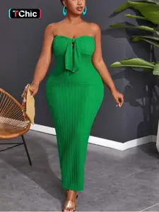 Women's Plain Tube Dress, Casual Bodycon Long Dress for Summer, Kids Clothes for Daily Wear, Womenswear, Sleeveless