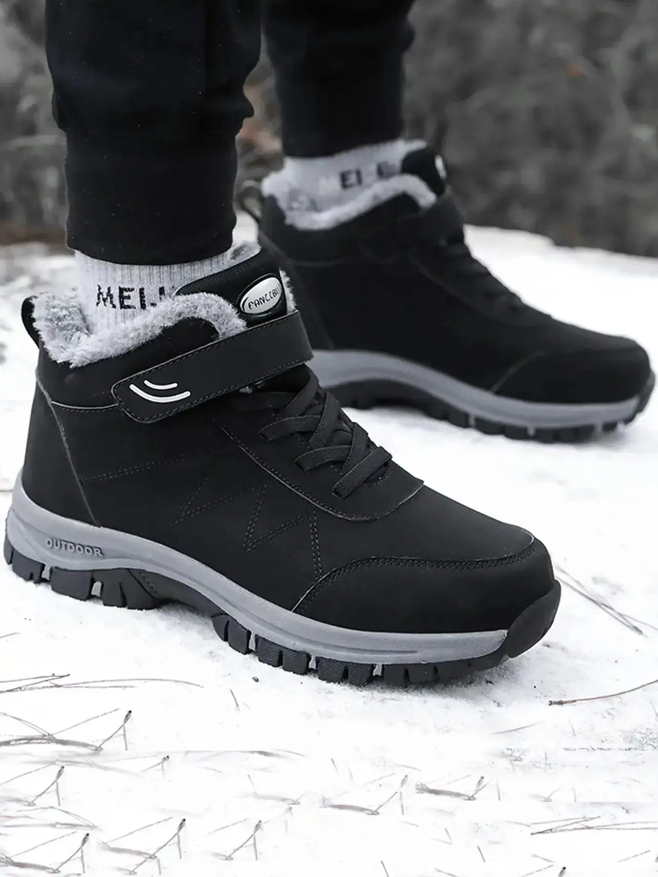 Men's Warm Snow Boots, 1 Pair Casual Waterproof & Non-slip Ankle Boots for Outdoor Activities, Simple Male All-match Shoes for Fall & Winter for Daily