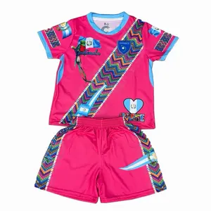 Guatemala Soccer Set Hot Pink Unisex Jersey & Shorts for Sports with Vibrant Design