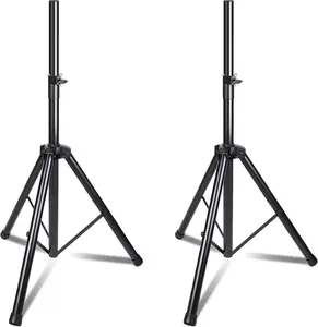 Speaker Stands Pair, Universal Speaker Tripod Stand Adjustable Height from 35 to 60 Inch Heavy Duty with 35 MM Compatible Insert for Stage