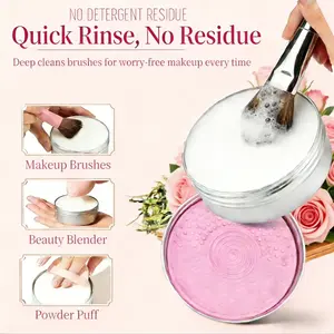 Powerful Stain Removal Cleansing Soap  Dual-Color Design  + Rose Scent  For Makeup Brushes, Beauty Blenders & Powder Puffs Gentle & Non-Irritating  Safe Stain Removal Rich, Dense, Harmless Foam  shipping  free