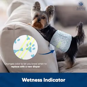 Male Dog Wrap Disposable Diapers with Wetness Indicator Small 50 Count, Xxl Reusable Female Dog Diapers, Dog Diaper, Pet Diaper, Extra Small Reusable Female Dog Diapers, Female Dog Disposable Diapers, House Training Aid, Pet Incontinence, Snug Fit, Lightw