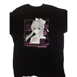 Doki Doki Literature Club T-Shirt - Just Monika & Omocat Anime Video Game Print, 100% Cotton Soft Unisex Tee, Y2K Streetwear for Fans