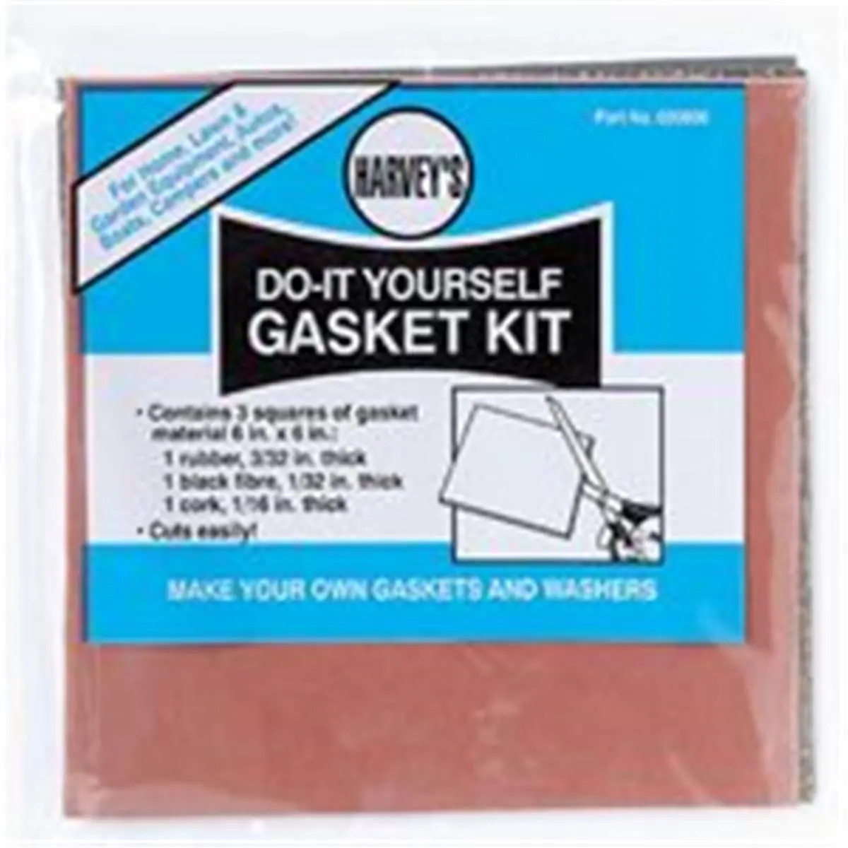 Harvey 20500 DIY Gasket Kit - Home Supplies DIY Kits for Making Gaskets with Rubber/Cork/Fibre, 3-Piece Set