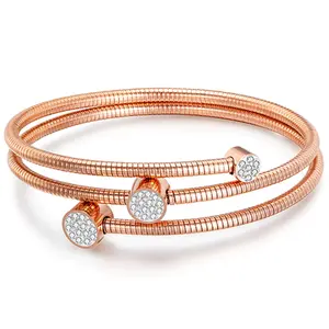 Just Love Jewels Stainless Steel Cable Wire Wrap Style Stacking Bangle Bracelet