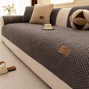 Modern Minimalist Plush Sofa Cushion, Non-Slip Washable Couch Cover, Pet-Friendly Furniture Protector, Soft Sofa Protector, Home Decor for Bedroom & Office, Washable Sofa Slipcover