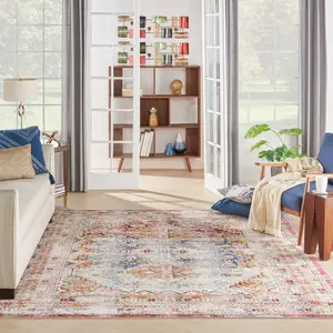 Indoor Area Rug, Nourison Vintage Kashan Distressed Floral Design, Antique, Persian-Inspired Floral Area Rug, Antique Area Rugs, Floral Area Rugs