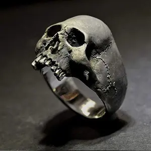 Hot Sale — New Creative Minimalist Personalized Skull Ghost Head Statement Men’s Ring (Alternative Jewelry)