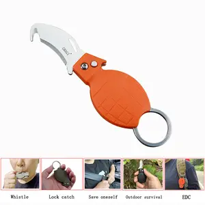 GRAGI Pocket Knife With Whistle, Hook Rope Serrated Blade, Designed With A keychain For easy Portability, It Is Mainly used For Unpacking, Unpacking Express Bags, Mountain Climbing, Fishing, Gamping And Other Outdoor Activities